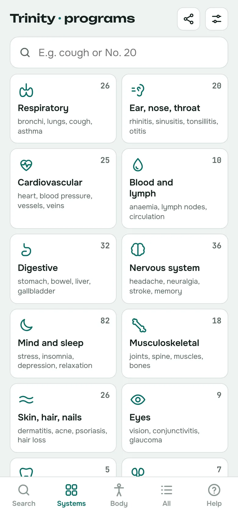 Body system tiles